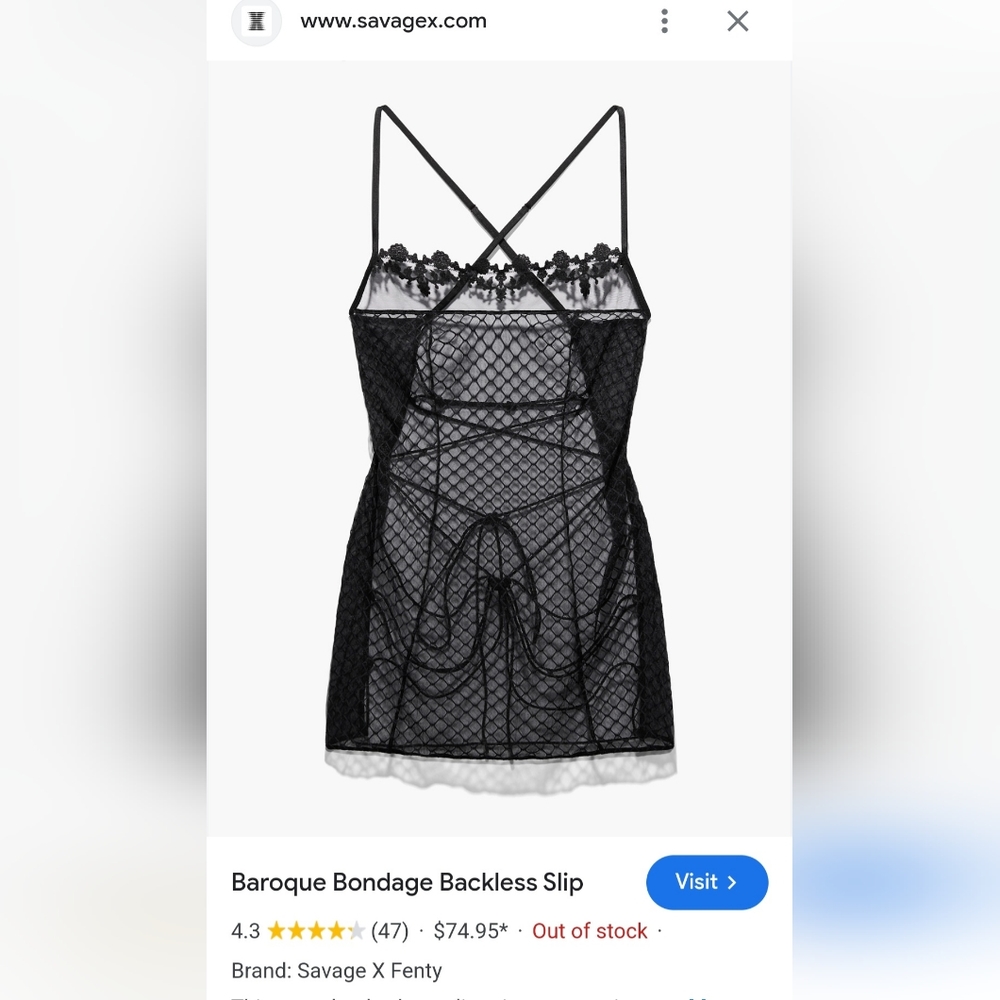 NWT SavageXFenty Lingerie Bondage Slip